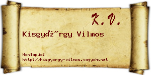 Kisgyörgy Vilmos névjegykártya