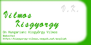 vilmos kisgyorgy business card
